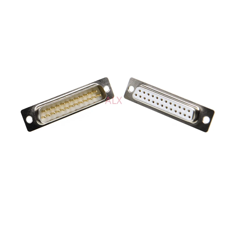 1PCS 3U Gold Plated Solid Pin DB25 MALE FEMALE CONNECTOR Solder Type D-Sub 25pin serial port COM Adapter 25 pin 25P