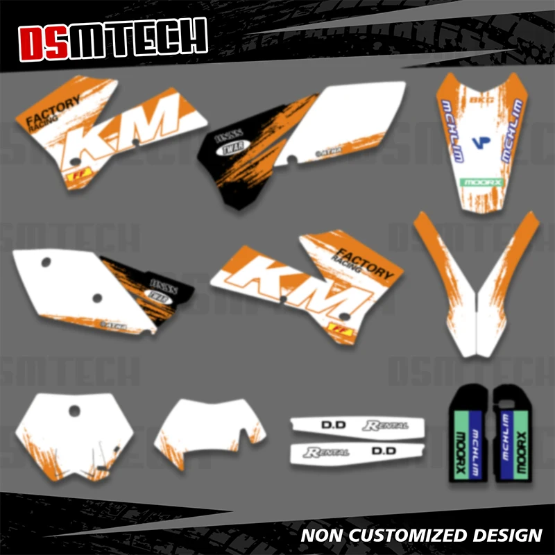 

DSMTECH мотоциклетная наклейка с графическим фоном для KTM EXC 125 200 250 300 400 450 525 2005 2006 2007