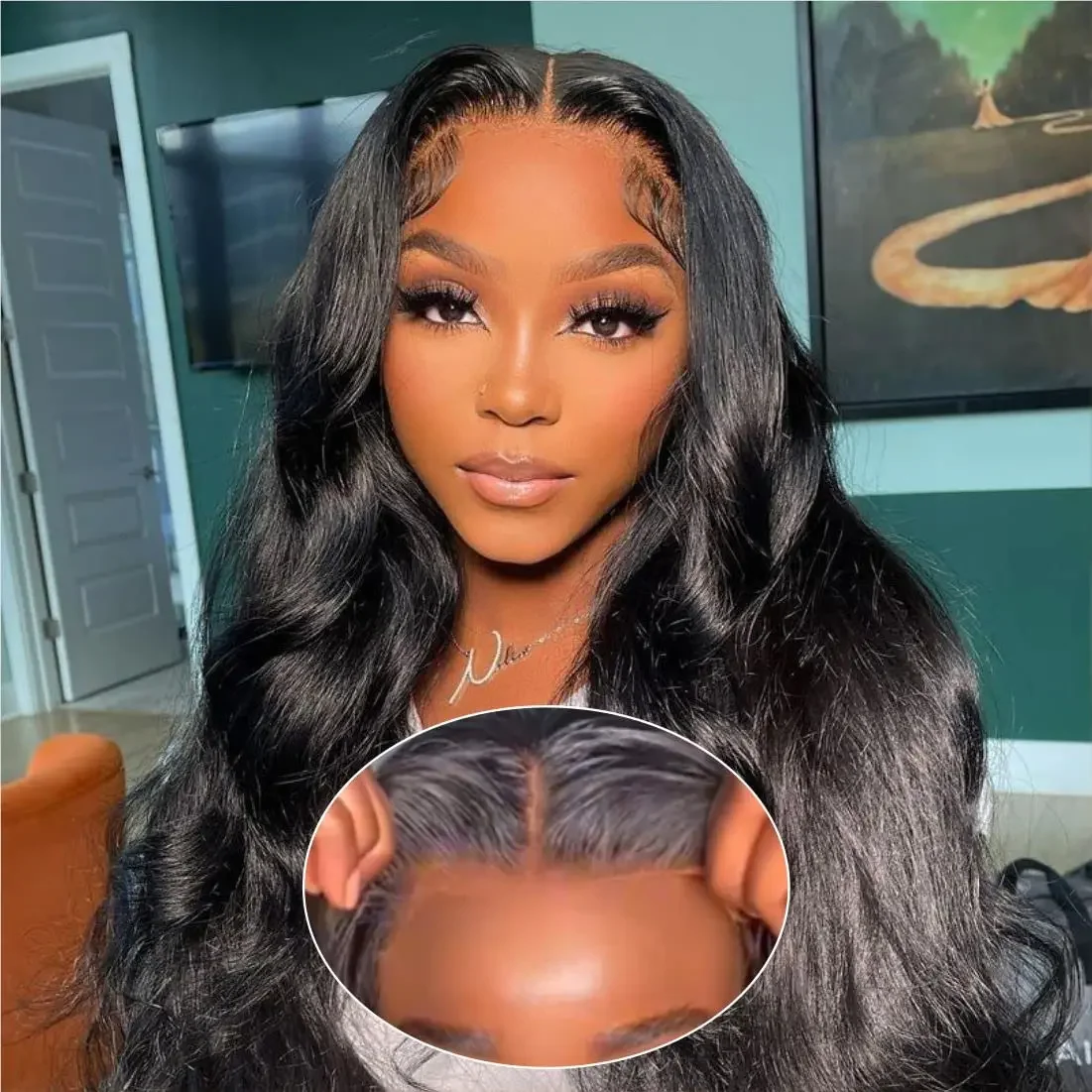 Lumiere-HD Body Wave Lace Front Wig para Mulheres Negras, Remy Perucas de Cabelo Humano, 4x4 Lace Encerramento Peruca, 13x4, 34 ", 36", pronto para ir