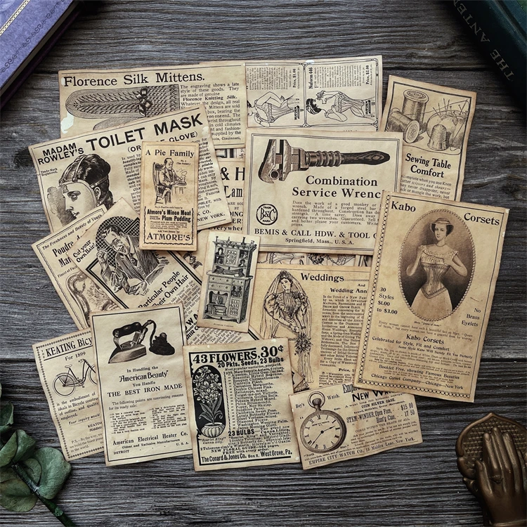 Vintage Coffee Dyeing Newspaper Craft Paper DIY Scrapbooking Collage Junk Journal Diary Handmade Decoration Birthday Paper