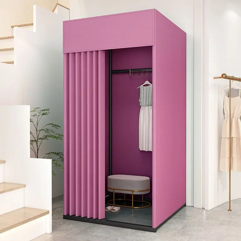 Shopping mall temporary mobile fitting room clothing store floor-to-ceiling portable foldable simple changing room