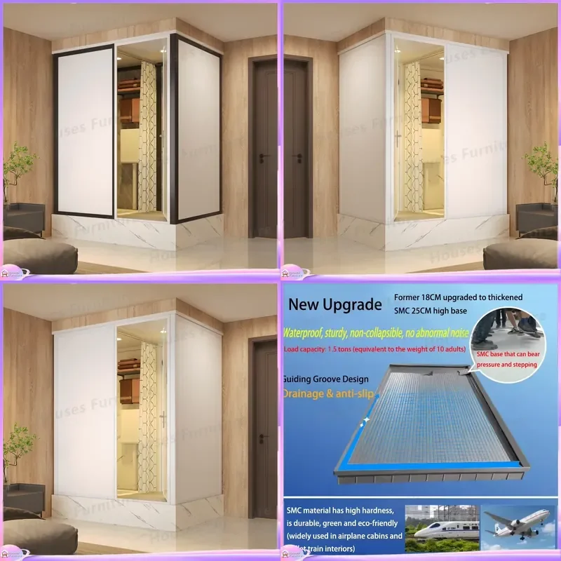 Portable Camping Shower Tent Outdoor Privacy Toilet Changing Room Waterproof Modular Bathroom Stall Stable Structure for