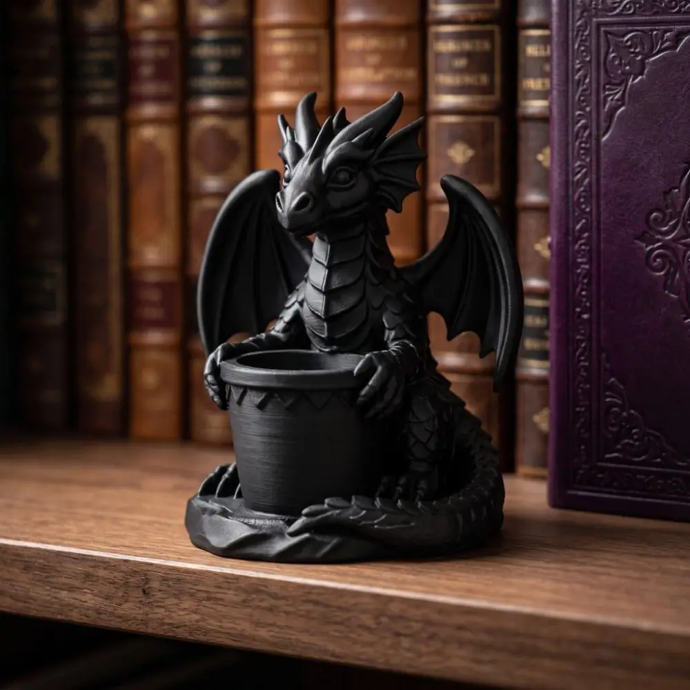 Gothic Style Dragon Planter Pot Home Decoration 3D Printed Dragon Statue Mini Storage Box Succulent Plant Flowerpot Home