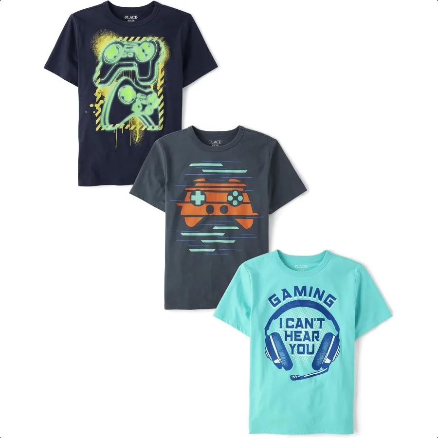 

The 's Place Boys' Gamer Short Sleeve Graphic TShirts Multipack