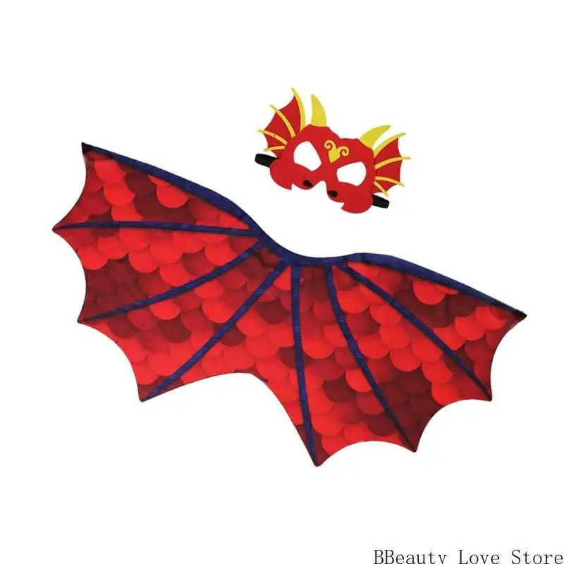 Kid Khủng long Cape Trang phục Wing Cloak Mặt nạ Halloween Phụ kiện Cosplay Cosplay