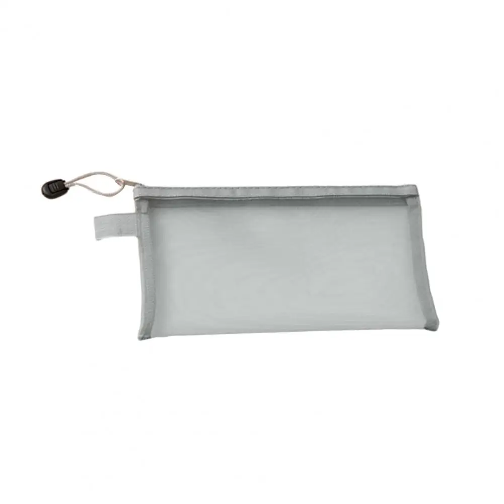 

Student Pencil Holder Capacity Mesh Pencil Bag for Students Office Supplies Zipper Case for Stationery Travel Cosmetic Storage