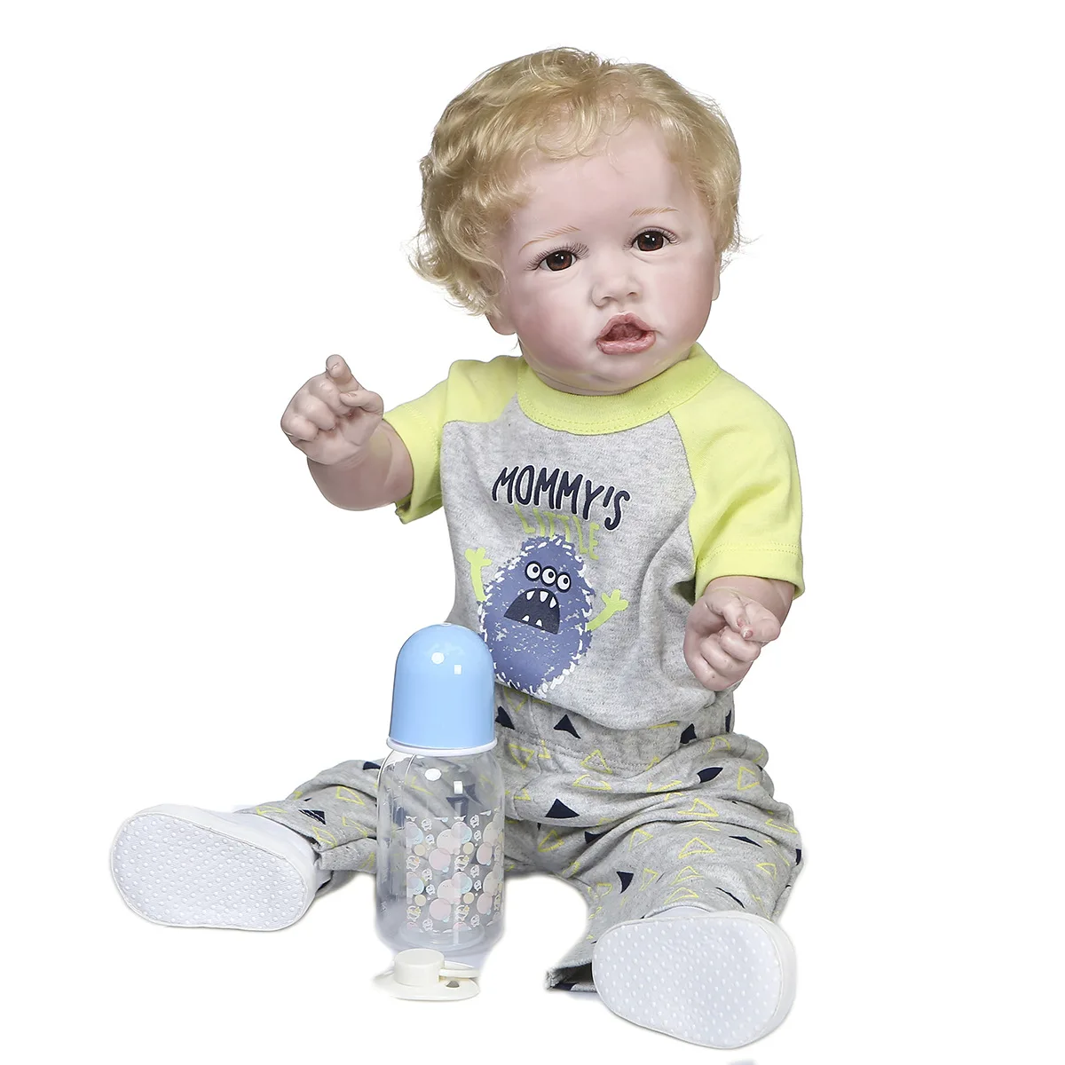 56cm Saskia Newborn Baby Doll Reborn Sleeping Accompany Soft Silicone Hand Rooted Hair Washable Doll Toy Birthday Christmas Gift