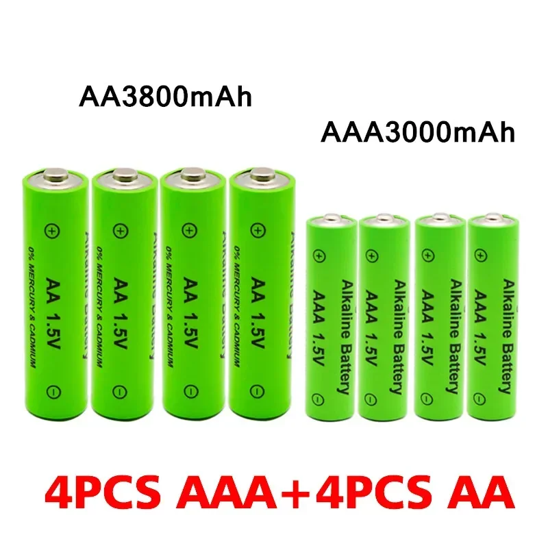 100% new AA 1.5V 3800mAh/1.5V AAA 3000mAh alkaline battery flashlight toy watch MP3 player replacement nickel hydrogen battery