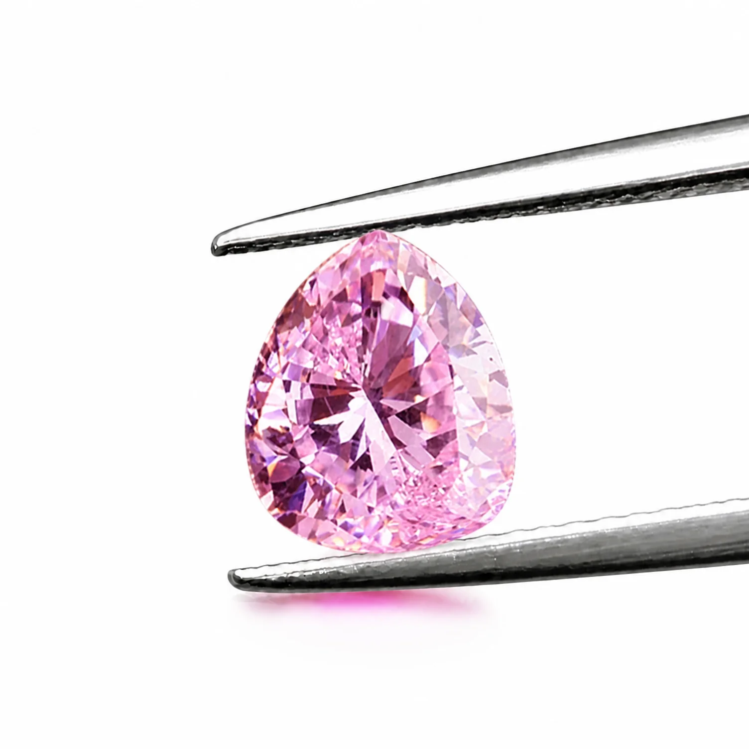 Pear Cut Teardrop Pink Loose Gemstone, Brilliant Faceted Sparkling Polished Pink Loose Stone for Ring Pendant Earrings Jewelry Making DIY Craft Gemstone Gift