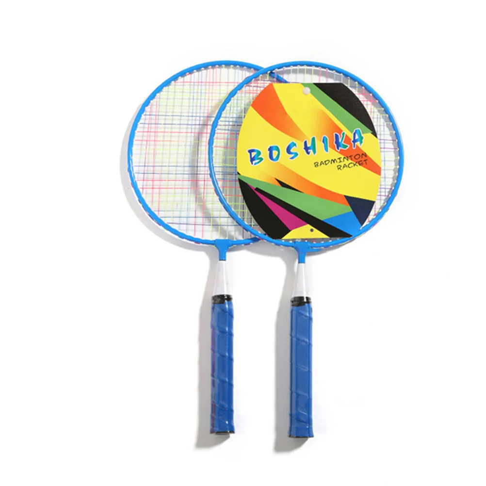 

1Set Durable Alloy Nylon Badminton Racket for Kids Fun Playing School Bag Design Lightweight Outdoor Sports Activity
