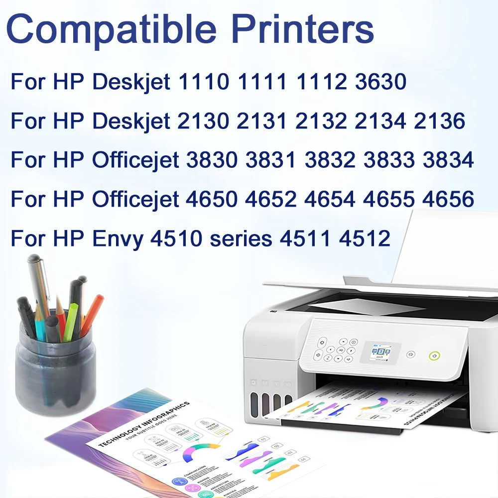 Einkshop 302XL 302 XL Refillable Transparent Ink Cartridge for HP302 DeskJet 1110 2130 for HP302XL Nvy 4520 NS45 Officejet 3630