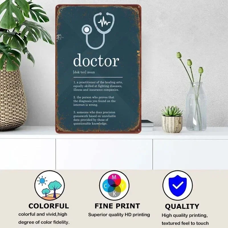 Funny Doctor Definition Poster Metal Signs Wall Decor Tin Signs Retro Office Wall Decoration Art Mural Vintage Home Decor Items