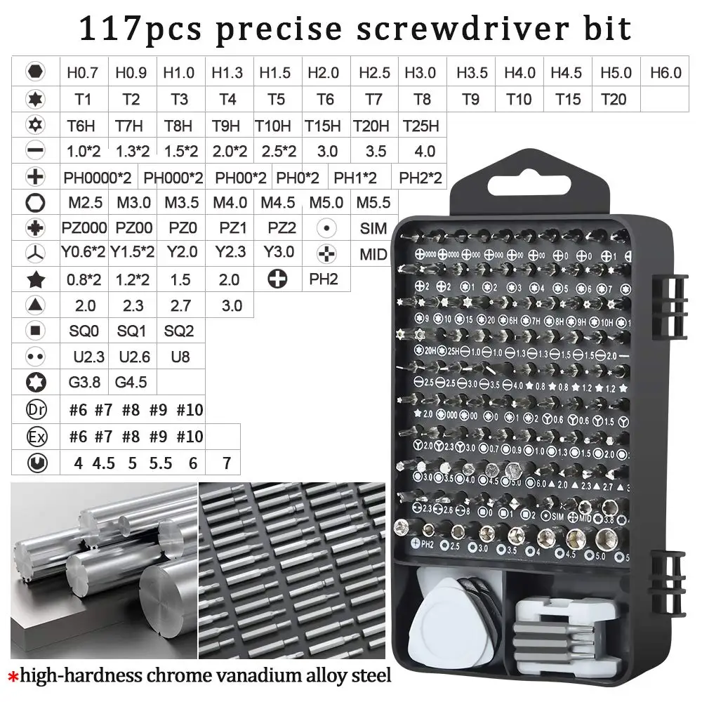 138 in 1 Precision Screwdriver Set Hand Tool Kit Magnetic Bits Mine Small Portable for Xiaomi Mobile Cell Phone PC Watch Repair