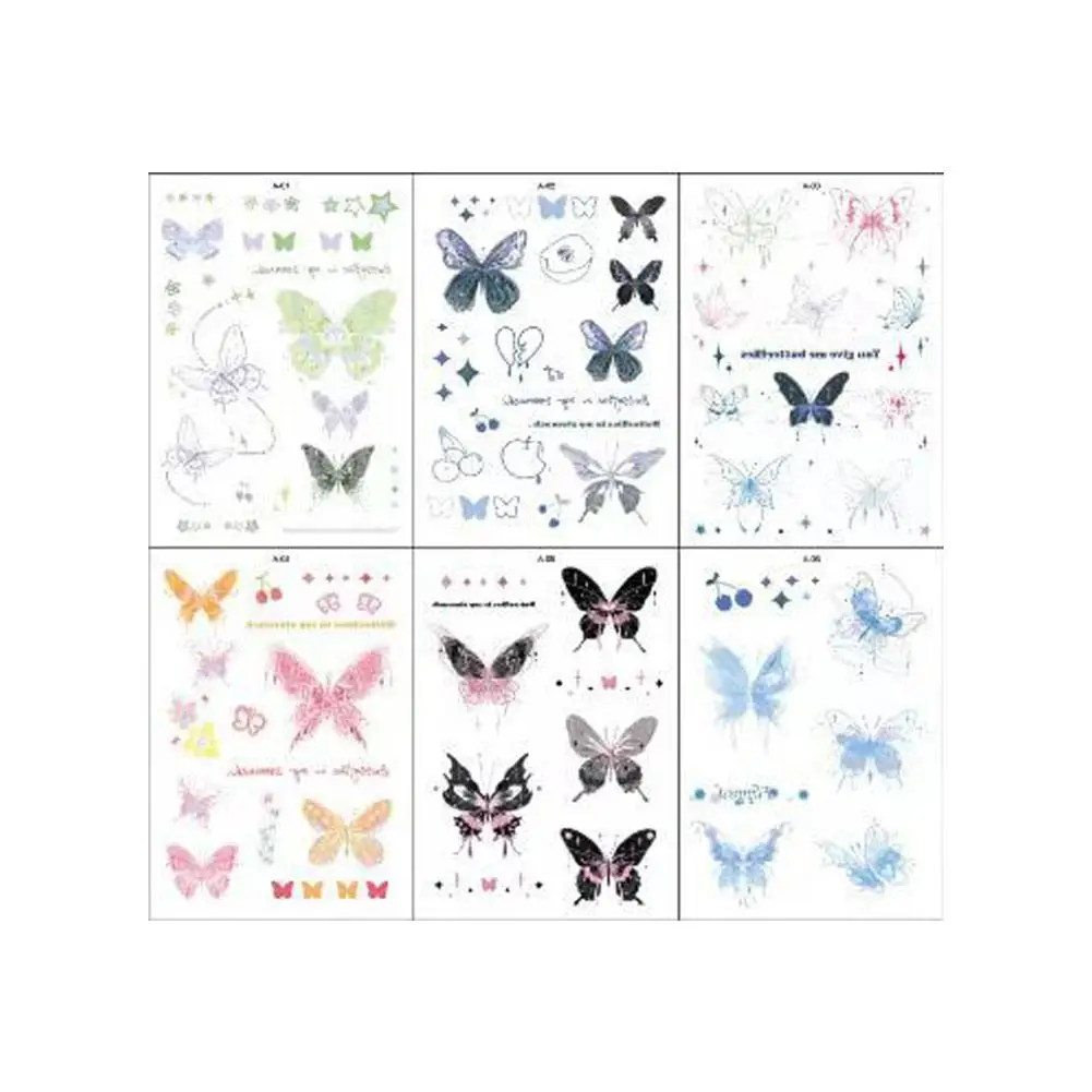 Waterdichte Roze Vlinder Tijdelijke Tattoo Sticker Tattoo Vrouwen Decoratie Body Arts Lange Make-Up Zelfstickers Blijvende Adhe A7g3