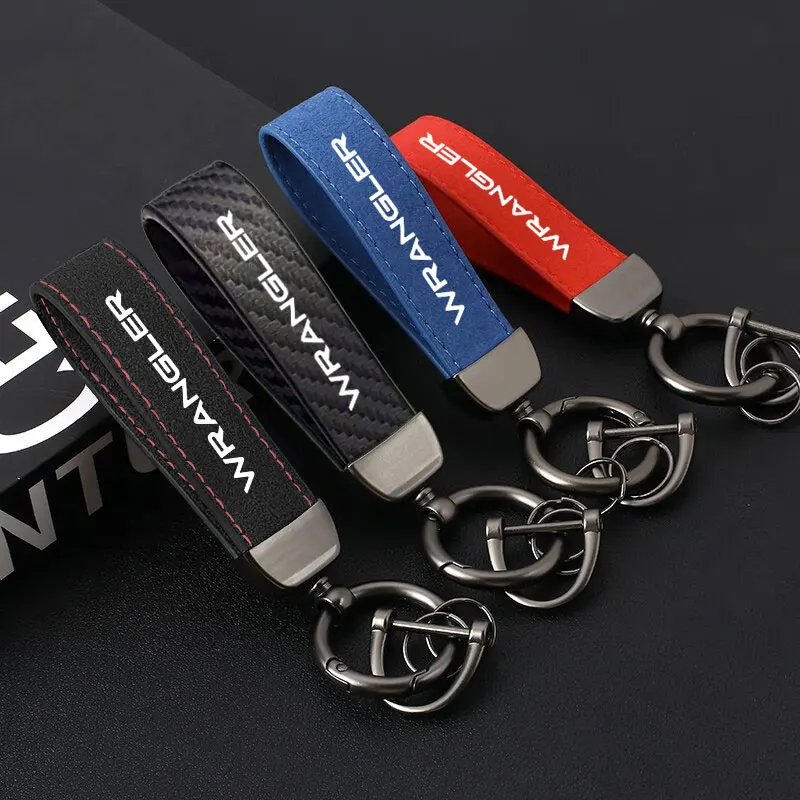 Fashion Solid Color Keychain Business Gift Key Chain Men Women Car Key Strap Waist Wallet Keyrings For jeep WRANGLER Accessories