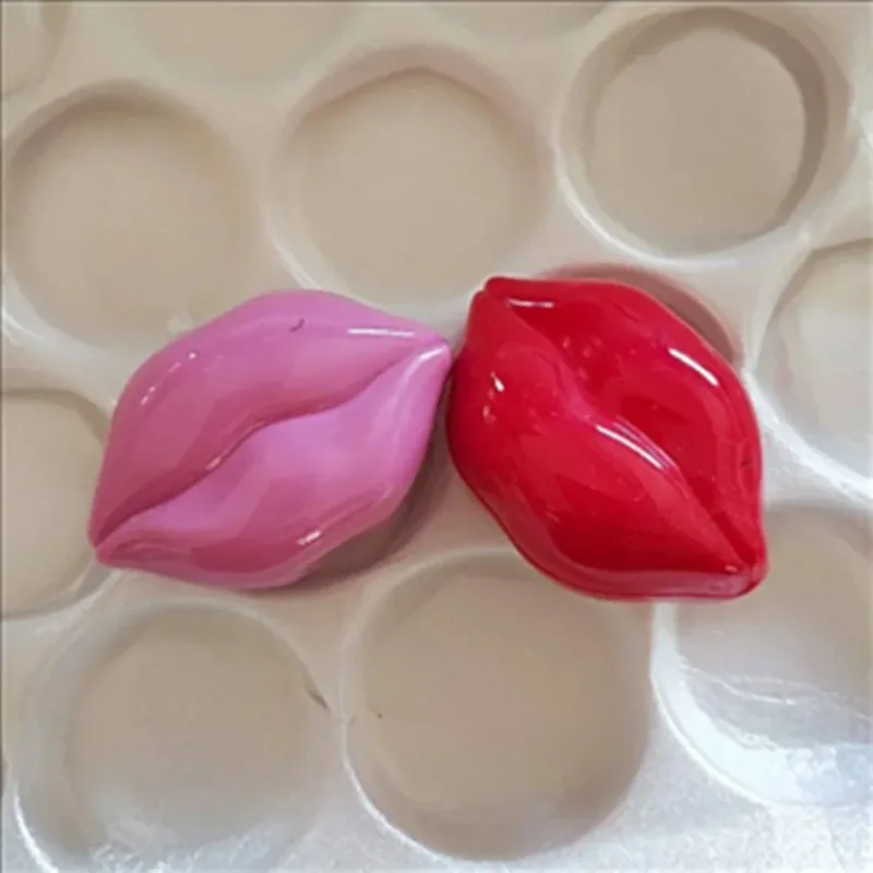 10G 50pcs/lot Pink Elegant Lip Shape Cosmetic Cream Container, Plastic Eyecream Refillable Jar, Blusher SUbpackage, Makeup Tool