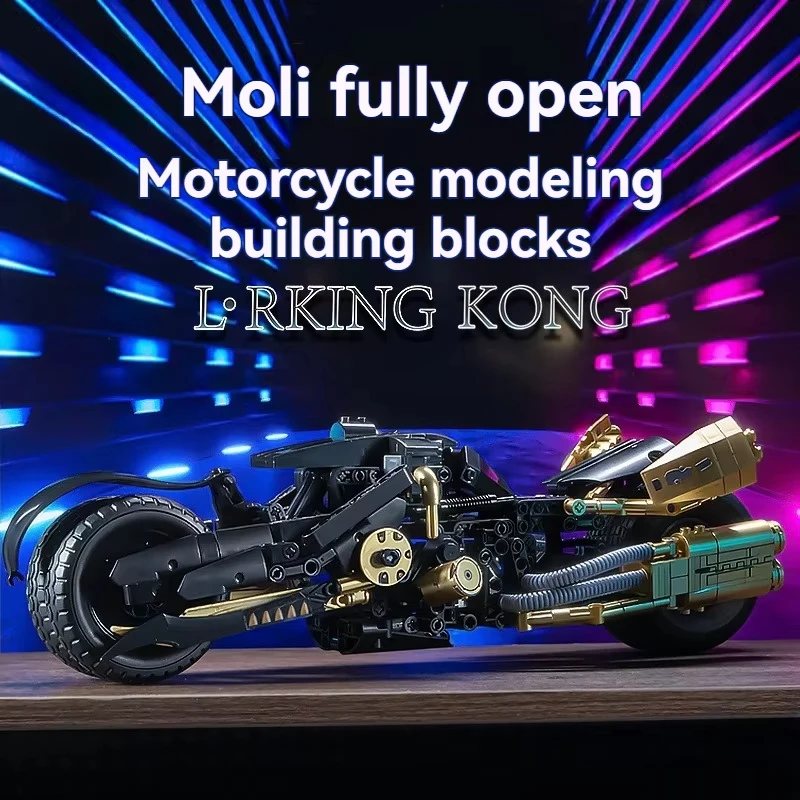 نموذج دراجة نارية من طوب البناء الفني MOC مجموعة أدوات البناء الإبداعية ألعاب تعليمية هدية للأطفال الأولاد والبنات