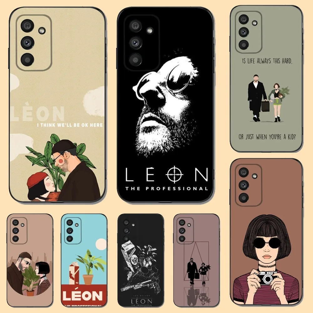 Movie Killer Leon And Mathilda Phone Case For Samsung S23,22,21FE 20,10lite 9,8,5plus 6,7edge Note20,20ultra Black Silicone