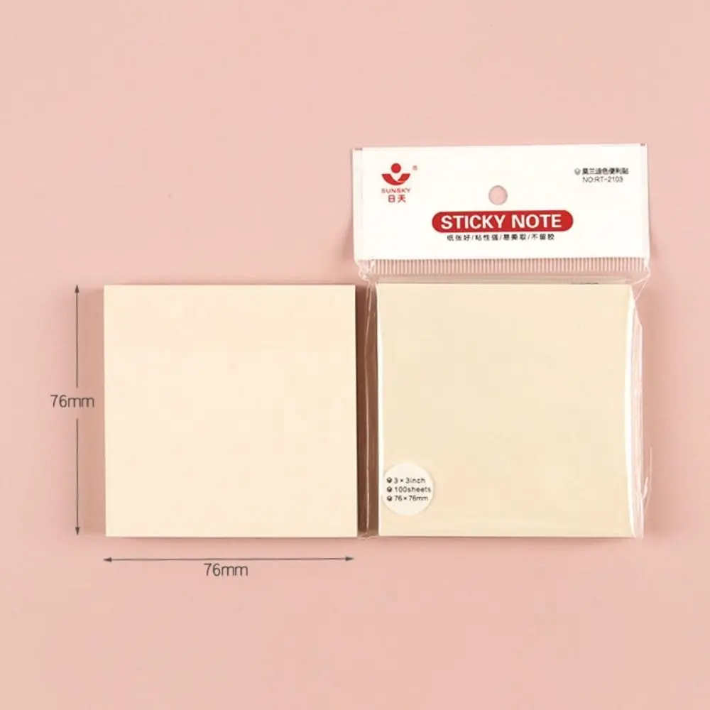 Square Kawaii Sticky Notes Five-color Sticky Candy Color Sticky Notepad Self Sticky High Appearance Memo Pads Student