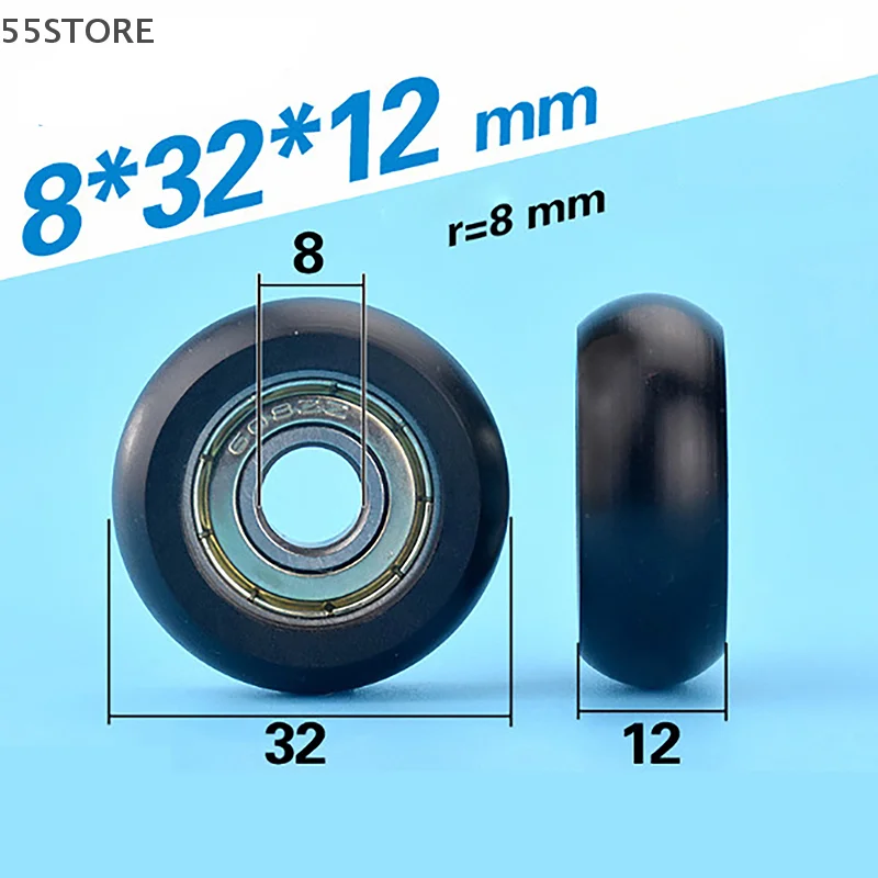 1PC 608 ZZ 8*32*12mm 608ZZ Package Plastic Nylon Wrap POM Line Wire Rope Bearing Pulley Plastic Wheel