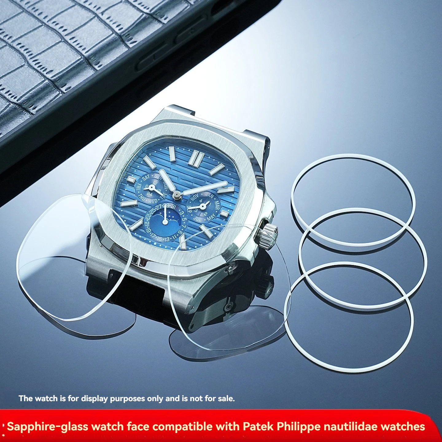 Suitable for pp Patek Philippe Nautilus 5711/5712 series watches mirror sapphire material glass accessories