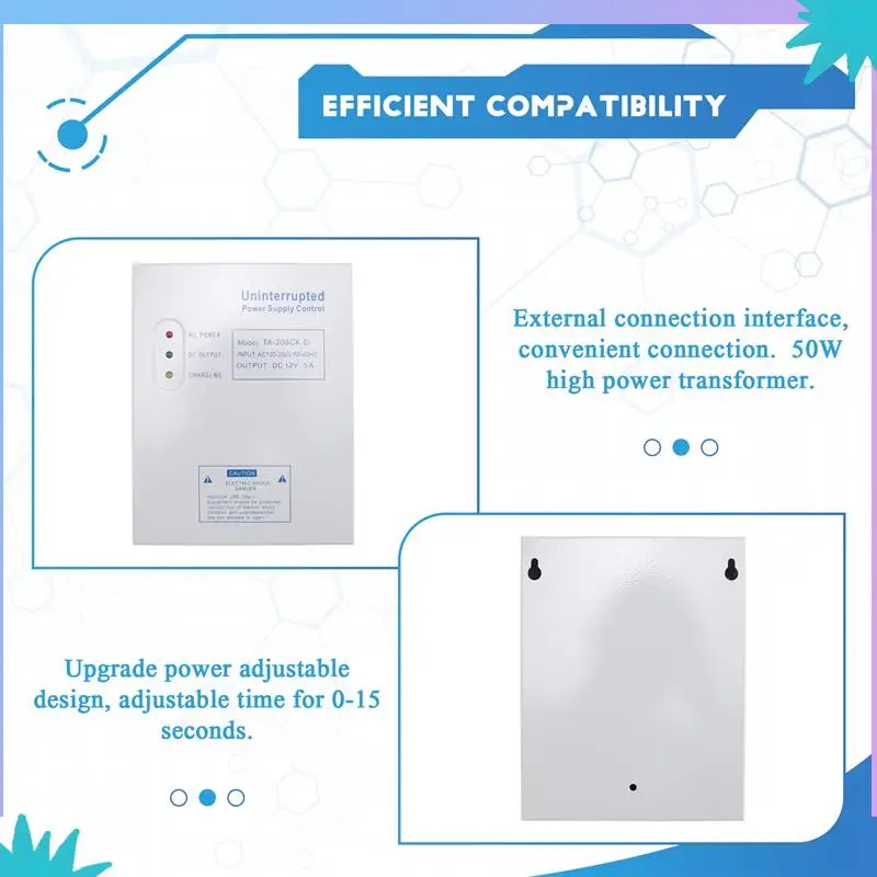 ABZW 208CK-D AC 110-240V DC 12V/5A ドアアクセス制御システムスイッチング電源 UPS 電源