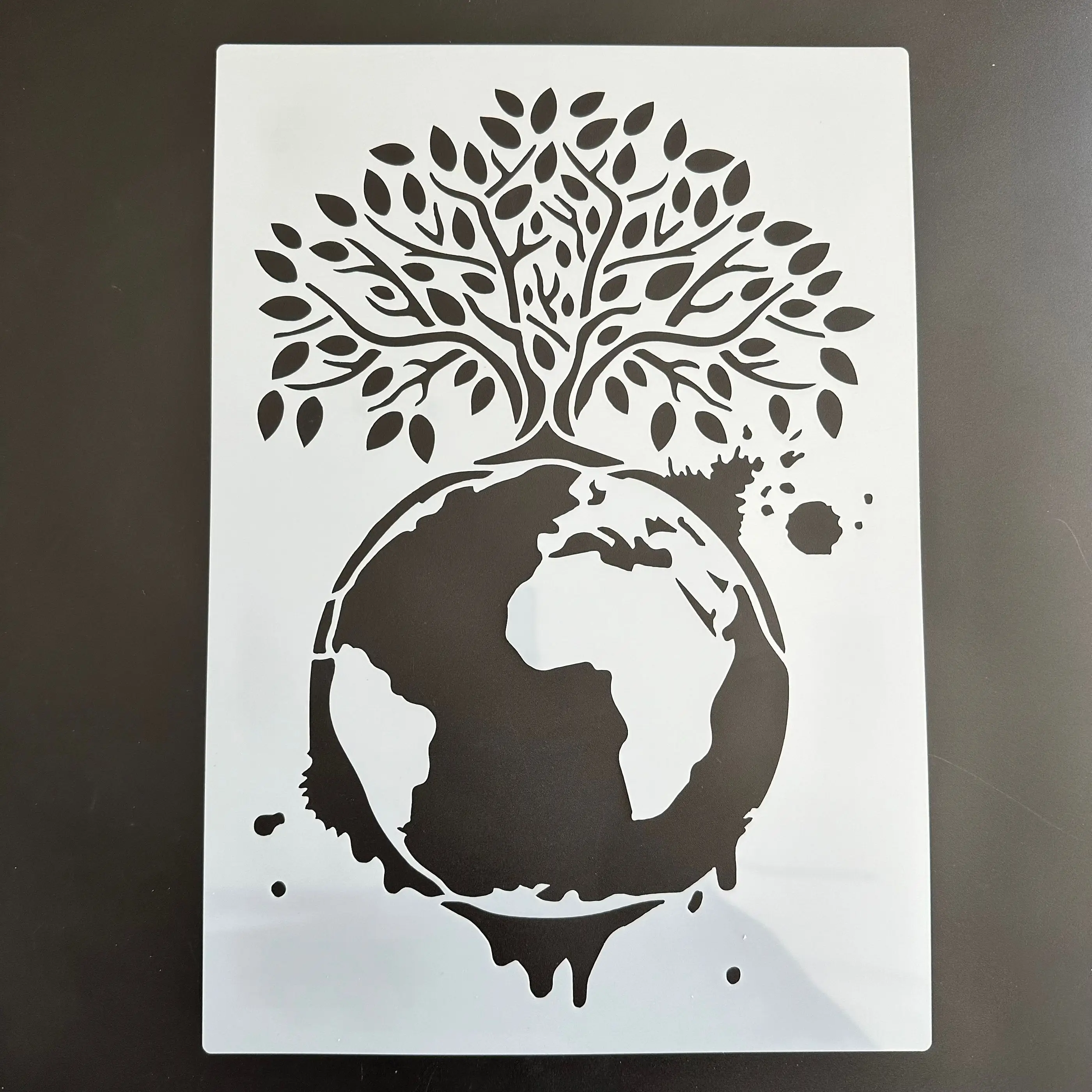A4 Earth Life Árvore Stencils, 29x21cm, DIY Pintura de Parede, Scrapbook Coloring, Embossing Album, Decorative Paper Card Template