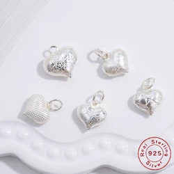 S925 Sterling Silver Heart Pendant charms for Jewelry Making Pendant Accessories Wholesale Supplies SD32