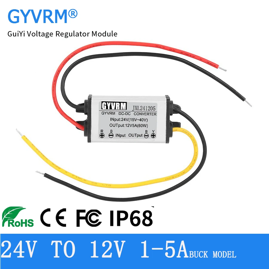 DC-DC 24V to 12V Converter Step Down DC DC 24V to 12V 1A 2A 3A 4A 5A Buck Model Converter 24V 12V Waterproof Module