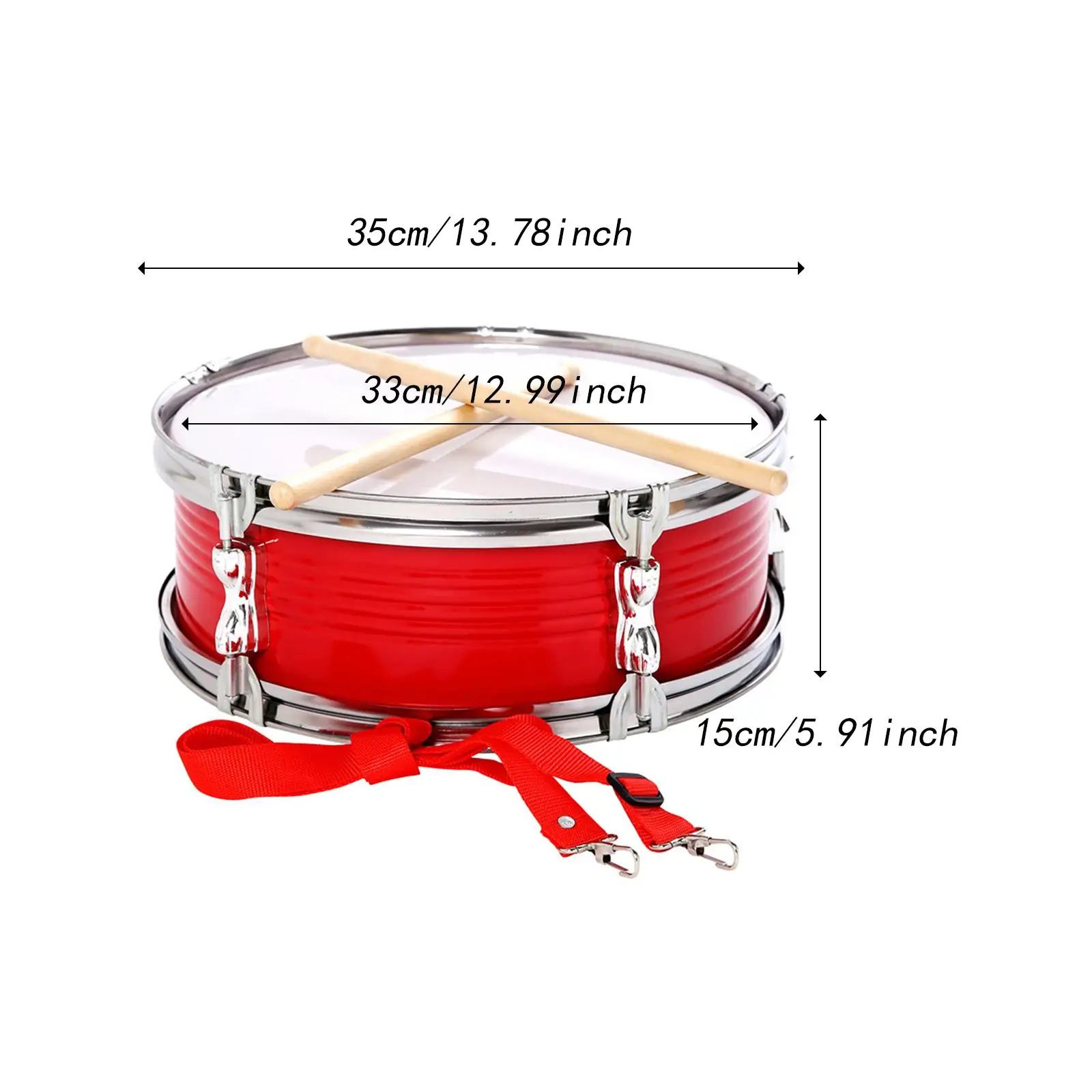 13 بوصة كمين طبل الموسيقى طبل آلة موسيقية خفيفة الوزن مع أفخاذ وحزام لفريق المراهقين الأطفال بنين بنات أحمر #6