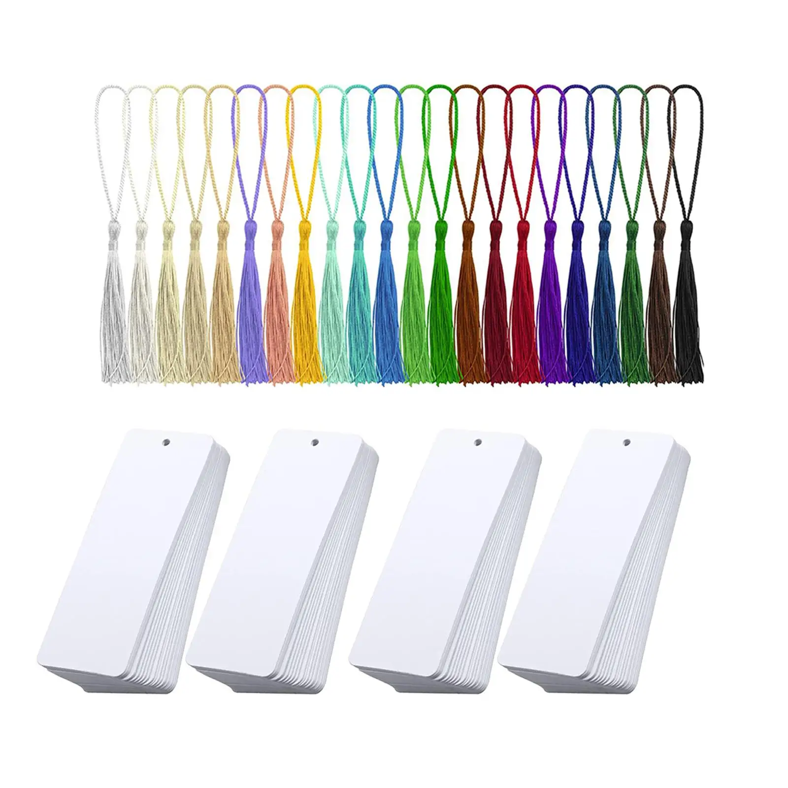 Blank Bookmark with Tassel for DIY Jewelry Making Earring Display Kraft Paper Cards for Craft Projects Reading Book Accessories