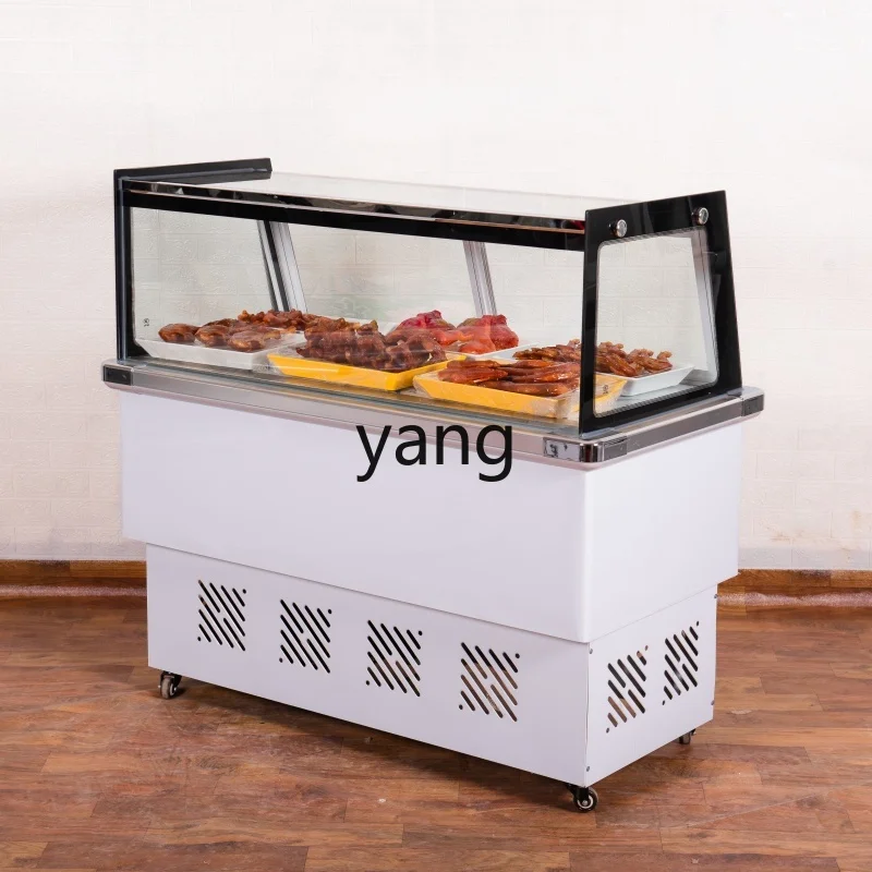 

LMM commercial double temperature refrigerated cabinet meat duck neck fresh a la carte display cabinet