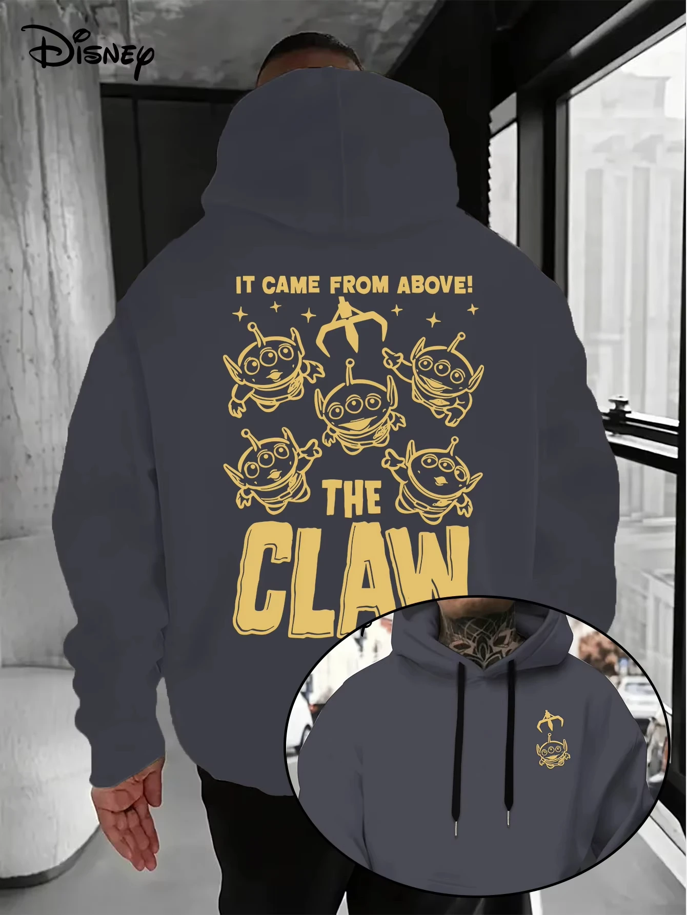 Męska bluza z kapturem Disney Toy Story Aliens, jesienno-zimowa, codzienna, unisex, wkładana przez głowę, dres, odzież, bluza oversize