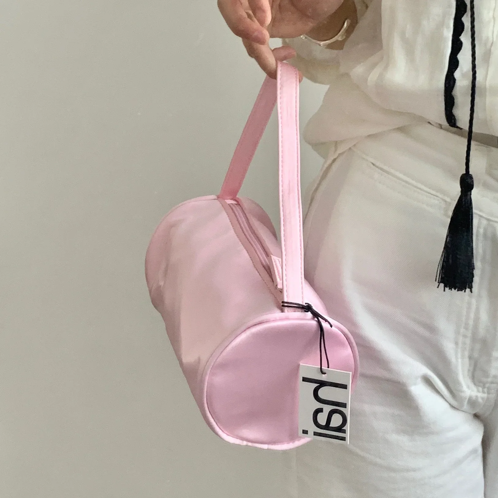 Petit sac à main cylindrique en satin de soie fait à la main pour femme, Literdesigner Hai Series