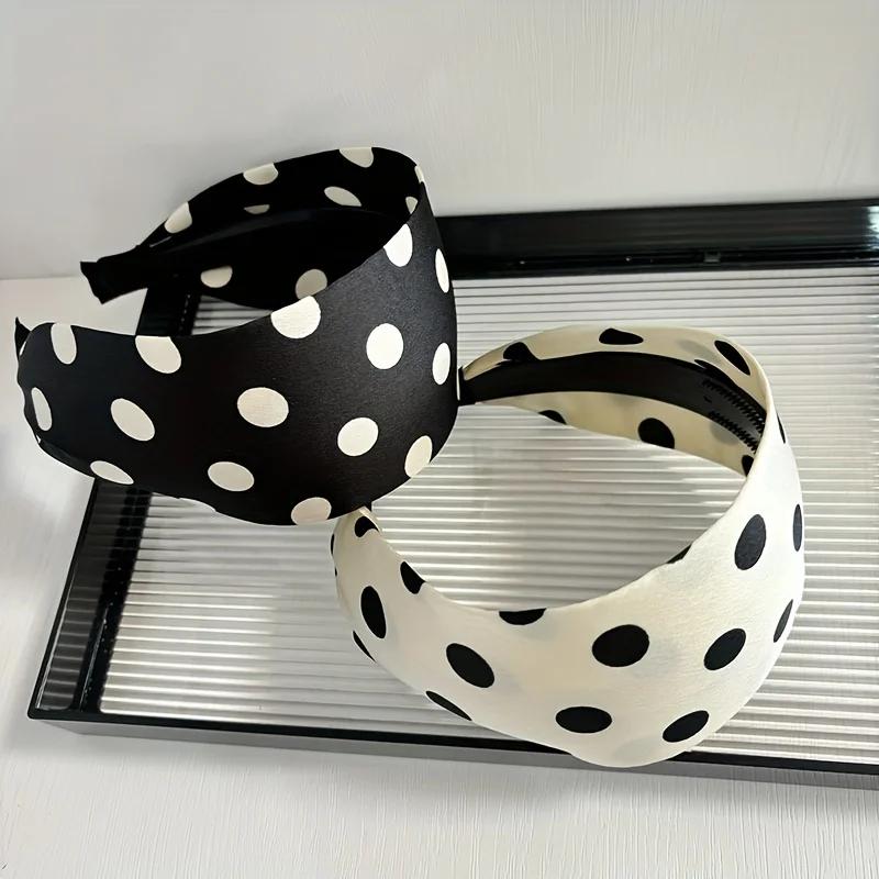 

Широкая повязка на голову в горошек, роскошный дизайн в стиле ретро, нежный милый стиль, домашний повседневный элегантный аксессуар для волос на каждый день
