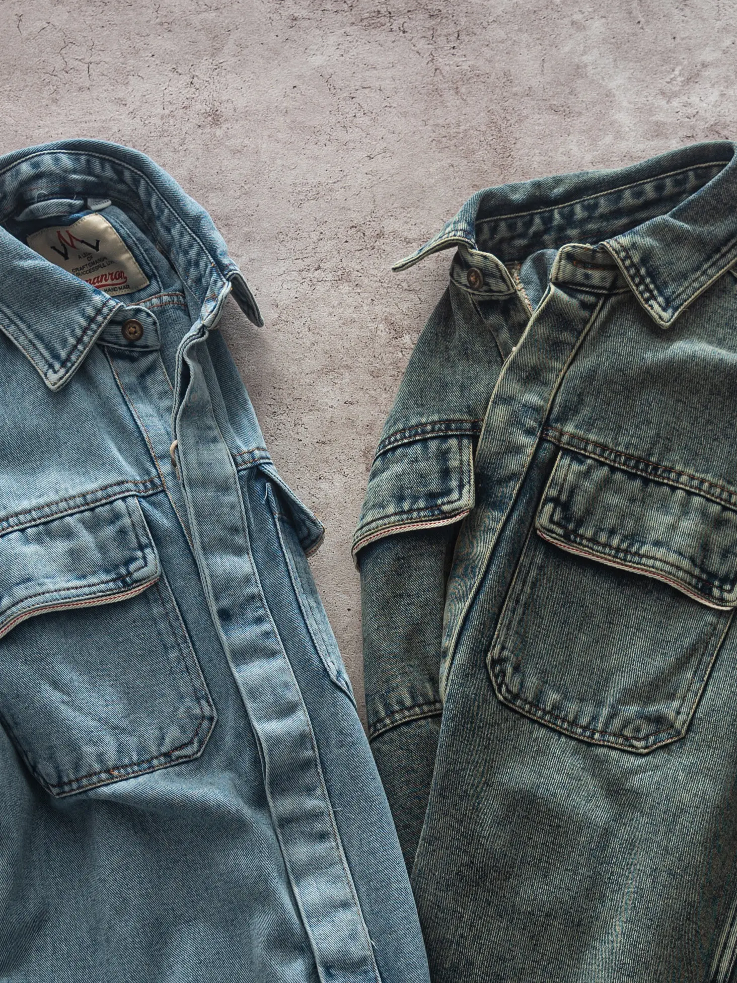 Autumn New American Retro Heavyweight Denim Cargo Shirt Men's Fashion 100% Cotton Washed Double Pocket Long Sleeve Lapel Coat