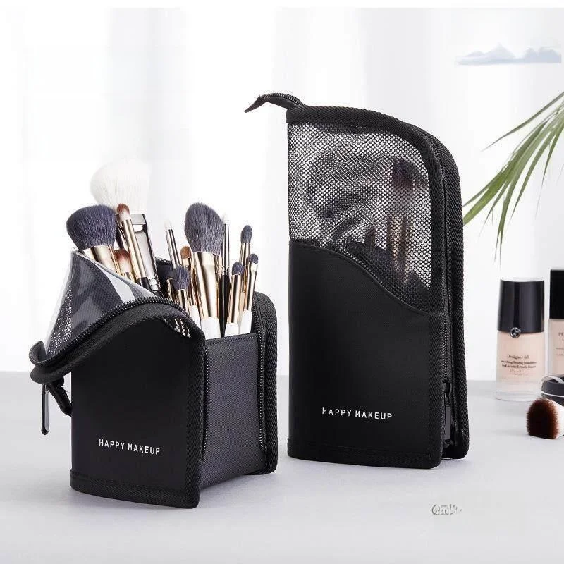 

Portable Large Capacity Makeup Brush Storage Bag Fashionable Compact Travel Cosmetic Pouch Simple Design Handbag for Beauty T...