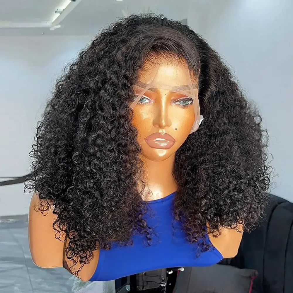 

Deep Wave Curly Bob Wigs 13X4 Transparent Lace Frontal Wigs Human Hair Brazilian 4x4 Closure Bob Lace Wigs Preplucked For Women