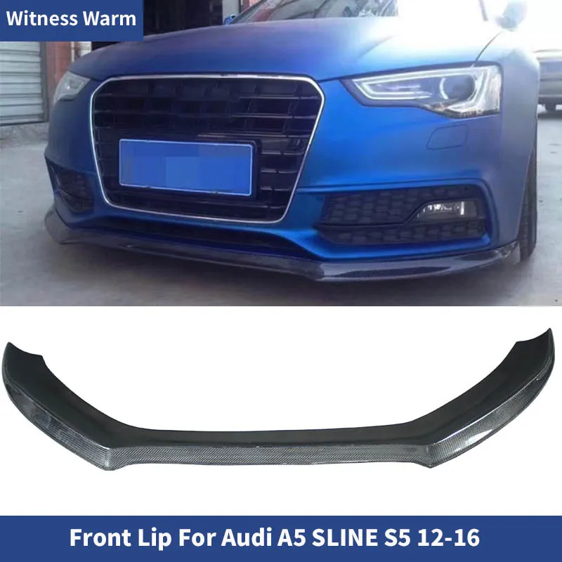 Carbon Fiber / Frp Front Bumper Lip Spoiler Apron Splitters for Audi A5 Sline S5 Sedan Coupe Convertible 2012 - 2016