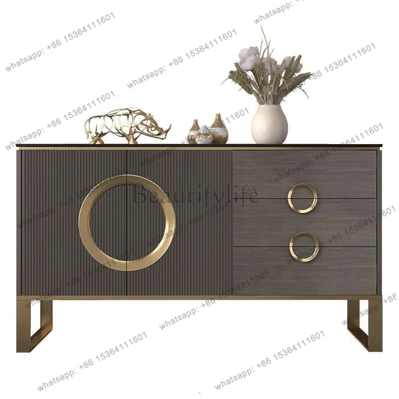 

Light luxury dining side cabinet Italian style modern simple entrance hall entrance cabinet minimalist storage