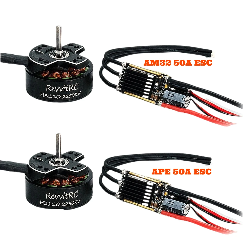 

RevvitRC AM32 APE 50A ESC Программа прошивки Гусеничная система питания 3110 2250KV Бесщеточный двигатель для 1/10 TRX4 SCX10 Гусеничный радиоуправляемый автомобиль