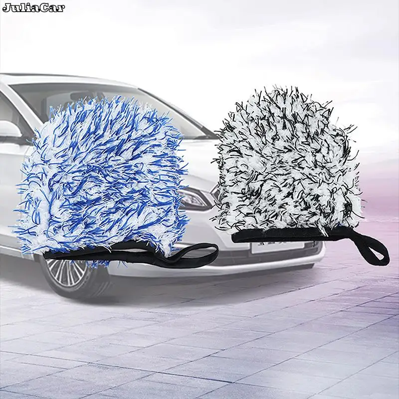 

1Pc Shag-pile Microfiber Car Wash Glove Double-Side Finger Pocket Car Wheel Wash Mitt for Car Cleaning Auto Detailing