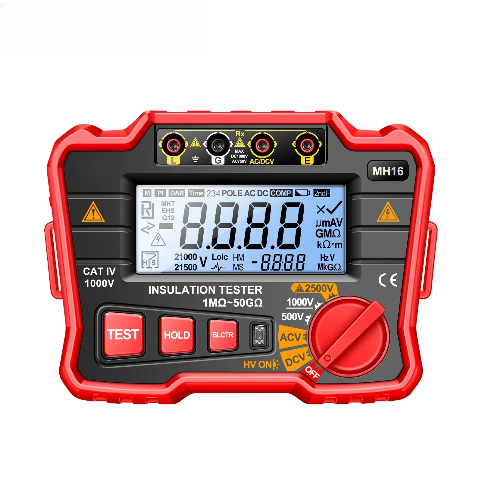 

MH16 Insulation Resistance Meters High AC/DC Voltage Ohmmeter 2500V Tester Display Resistor Testing Megohmmeter Tools