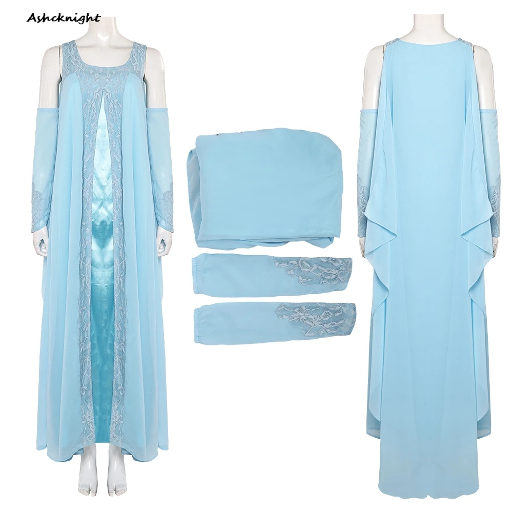 

Movie Space Battle Padme Cosplay Amidala Blue Dresses Clothes Party Disguise Halloween For Women Costume Carnival Outfits Suits