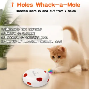 INKZOO Cat Toys, Interactive Cat Toys for Indoor Cats, Smart Interactive Kitten Toy, Automatic 7 Holes Mice Whack-A-Mole 5
