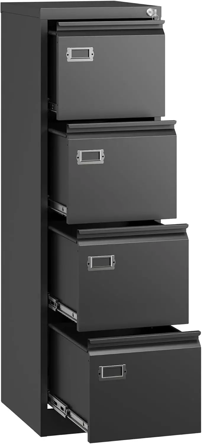 4 Drawer File Cabinet with Lock,Metal Office Filing Cabinets for Home Office- Storage A4/F4/Letter/Legal -Assembly Requir