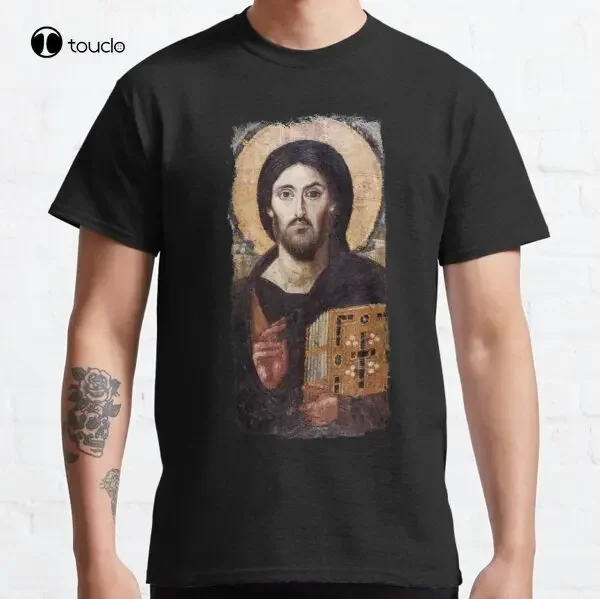 Christ The Pantokrator (Sinai) Classic T-Shirt Tee Shirt Custom Aldult Teen Unisex Digital Printing Fashion Funny New Xs-5Xl