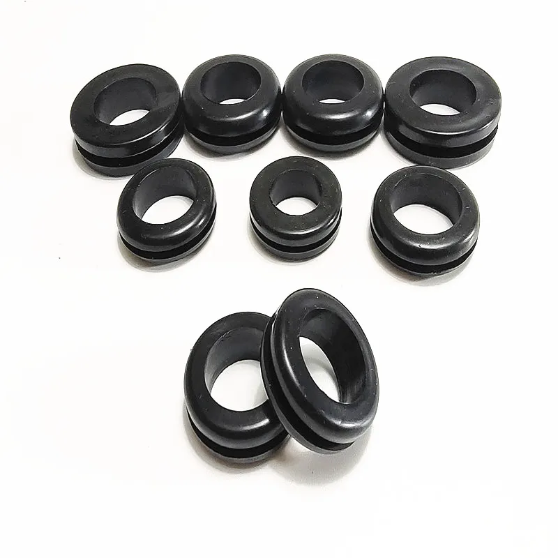 ROHS Certificated from 10PCS to 2000PCS Asian Type Black Rubber Grommets Wire Protective Grommets Rubber Bushing Rubber Rings