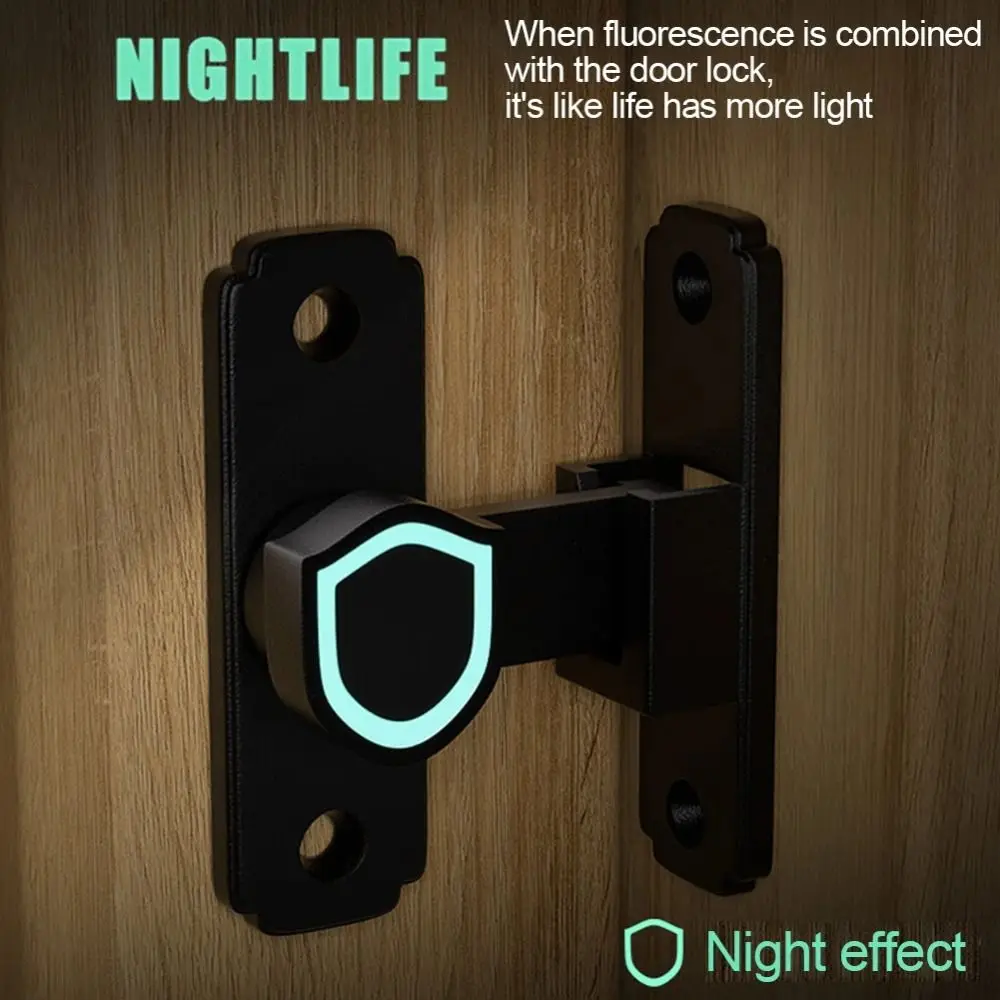 

Защелка для раздвижных дверей на 90/180 градусов, противовзломный дверной засов, светящаяся в темноте, из нержавеющей стали, фурнитура для дверей