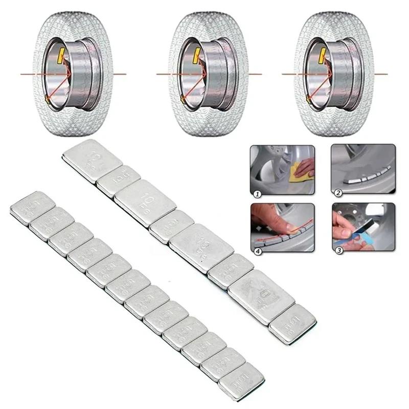 50Pc 5G/10G Universal Car Truck Adhesive Wheel Tire Balance Weights Wheel Tyre Balancing Bar Sticker Replacement Parts